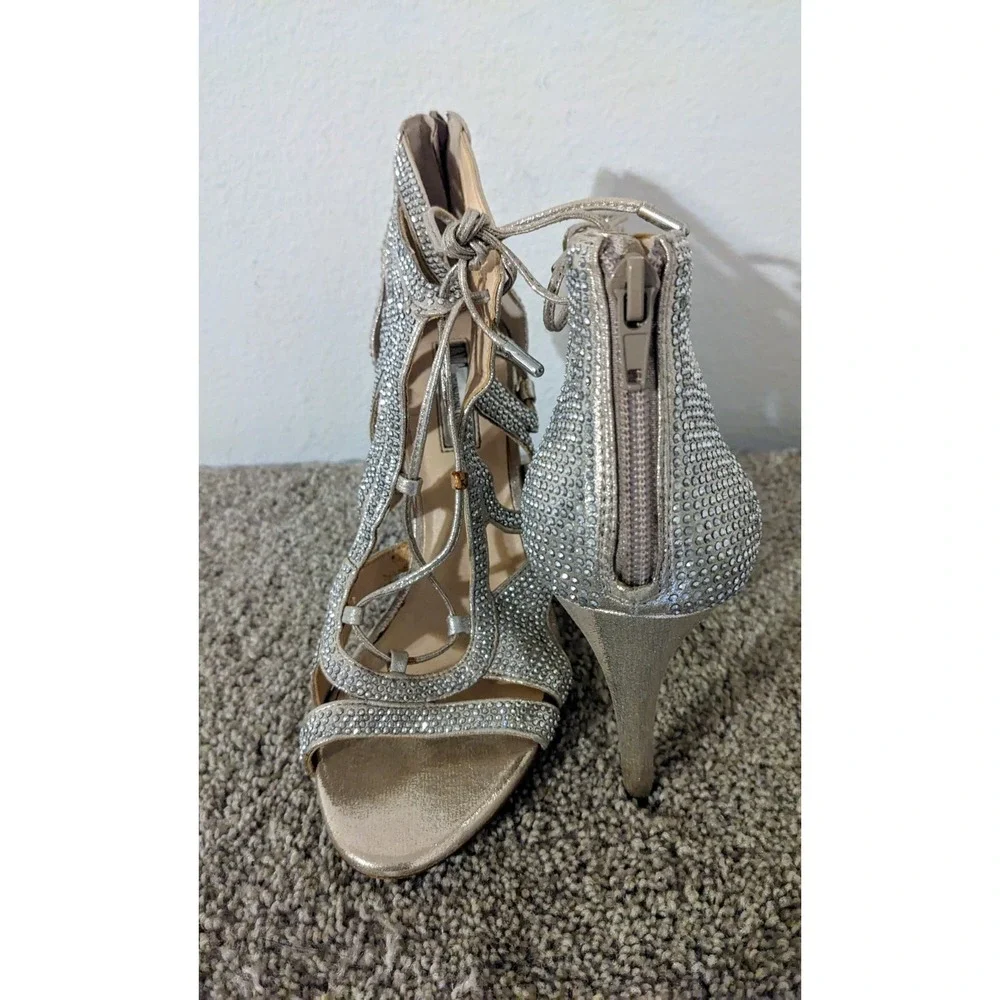 Inc International Concepts Women's Rhinestone Champagne Sharee High Heels Sz.7.5